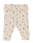 Pants Aop Bottoms Trousers Cream Minymo