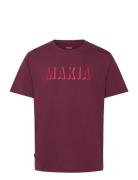 Shadow T-Shirt Tops T-shirts Short-sleeved Burgundy Makia
