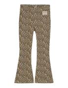Animal Flared Pants Bottoms Trousers Beige Daily 7