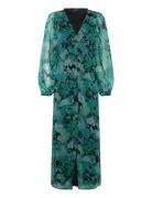 Vmsmilla Ls V-Neck Ankle Dress Wvn Maksimekko Juhlamekko Green Vero Mo...