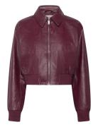A-Cropped Crinkle Faux Leather B Nahkatakki Burgundy Calvin Klein Jean...