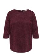 Carmartha 3/4 Top Jrs Tops T-shirts & Tops Long-sleeved Burgundy ONLY ...