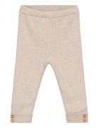 Ribbed Knitted Leggings Bottoms Leggings Beige Mango