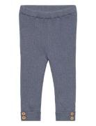 Stripes Knitted Leggings Bottoms Leggings Blue Mango