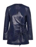 2Nd Alotte - Fine Leather Nahkatakki Navy 2NDDAY