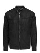Onsmike Fake Suede Jacket Otw Ohut Takki Black ONLY & SONS