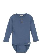 Body Ls Rib Pitkähihainen Body Blue Minymo