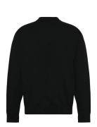 Eu Ls Cotton Relaxed Crewnk Swea Tops Knitwear Round Necks Black Calvi...