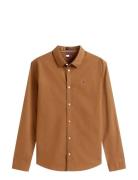 Tjm Original Stretch Shirt Tops Shirts Business Brown Tommy Jeans