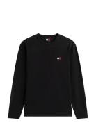 Tjm Reg Badge Tee Ls Tops T-shirts Long-sleeved Black Tommy Jeans