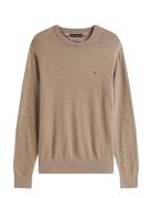 Pima Org Ctn Cashmere Crew Neck Tops Knitwear Round Necks Beige Tommy ...