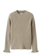 Nkfvianna Ls Slim Knit Tops Knitwear Pullovers Beige Name It