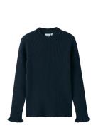Nkfvianna Ls Slim Knit Tops Knitwear Pullovers Navy Name It