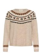 Crcherrie Pullover Tops Knitwear Jumpers Beige Cream