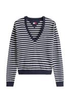 Tjw Essential Vneck Sweater Ext Tops Knitwear Jumpers Navy Tommy Jeans