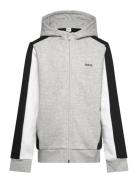 Hooded Cardigan Tops Sweat-shirts & Hoodies Hoodies Grey BOSS