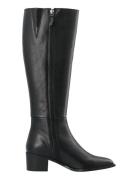 Biacarol Knee High Boot Crust Korkeavartiset Saapikkaat Black Bianco