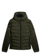 Hooded Storm Knit Hybrid Jkt Vuorillinen Takki Topattu Takki Khaki Gre...