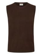 Kalizza Knit Slipover Vests Knitted Vests Brown Kaffe