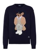 Polo Bear Wool-Cashmere-Blend Sweater Tops Knitwear Jumpers Navy Polo ...