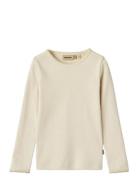 T-Shirt L/S Belis Tops T-shirts Long-sleeved T-shirts Cream Wheat