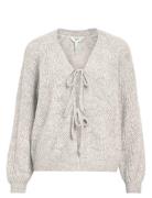 Objflora Re L/S Knit Cardigan Noos Tops Knitwear Cardigans Grey Object