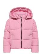 Kmgdolly Life Short Puf Jacket Otw Noos Toppatakki Pink Kids Only