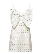 Vieda Linen Bow Mini Dress Lyhyt Mekko White Bardot