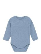 Body Ls Melange Rib Bodies Long-sleeved Blue Fixoni
