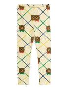 Bear Check Aop Leggings Bottoms Leggings Cream Mini Rodini
