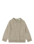 Baby Pointelle Blouse Tops Knitwear Pullovers Beige FUB