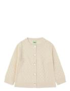 Baby Pointelle Cardigan Tops Knitwear Cardigans Cream FUB