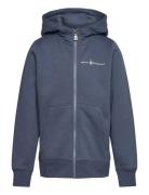 Jr Bowman Logo Zip Hood Tops Sweat-shirts & Hoodies Hoodies Blue Sail ...