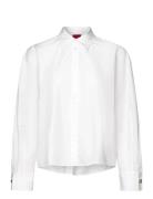 Elma Tops Shirts Long-sleeved White HUGO