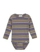 Body Ls Y/D Rib Pitkähihainen Body Multi/patterned Minymo