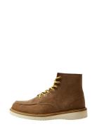Slhteo New Suede Moc-Toe Boot B Nyörisaappaat Brown Selected