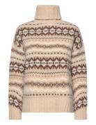 Barbour Helen Knitted Jumper Tops Knitwear Turtleneck Beige Barbour