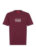 Delastio Tops T-shirts Short-sleeved Burgundy HUGO
