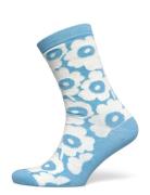 Linjaus Unikko Lingerie Socks Regular Socks Blue Marimekko