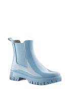 Peachy H St Blue Shoes Boots Ankle Boots Ankle Boots Flat Heel Blue Le...