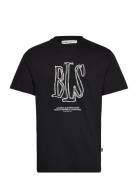 Handwritten Capital T-Shirt Designers T-shirts Short-sleeved Black BLS...