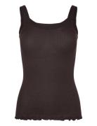 Rwbeatrice Sl Strap Top Tops T-shirts & Tops Sleeveless Brown Rosemund...