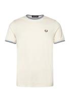 Twin Tipped T-Shirt Tops T-shirts Short-sleeved Cream Fred Perry