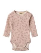 Wool Body L/S Lucca Bodies Long-sleeved Pink Wheat