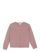 Cardigan Pointelle Tops Knitwear Cardigans Pink Creamie