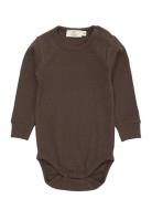 Modal Rib Ls Body Bodies Long-sleeved Brown Copenhagen Colors