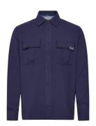 Textured Relaxed-Fit Shirt Tops Overshirts Navy Scotch & Soda