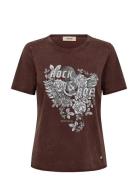 Mmfango O-Ss Tee Tops T-shirts & Tops Short-sleeved Brown MOS MOSH