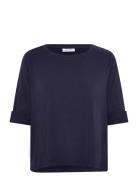 Namie Top Tops T-shirts & Tops Short-sleeved Navy Newhouse
