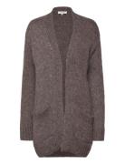 Rwtulip Wool Blend Long Knit Cardig Tops Knitwear Cardigans Brown Rose...